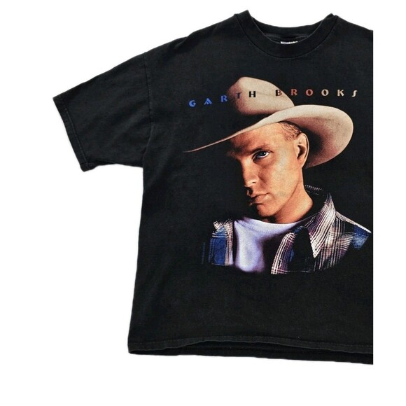Vtg 1998 Garth Brooks Shirt Mens XL Blue Rose Graphic Concert Tour Country Music - Picture 5 of 13